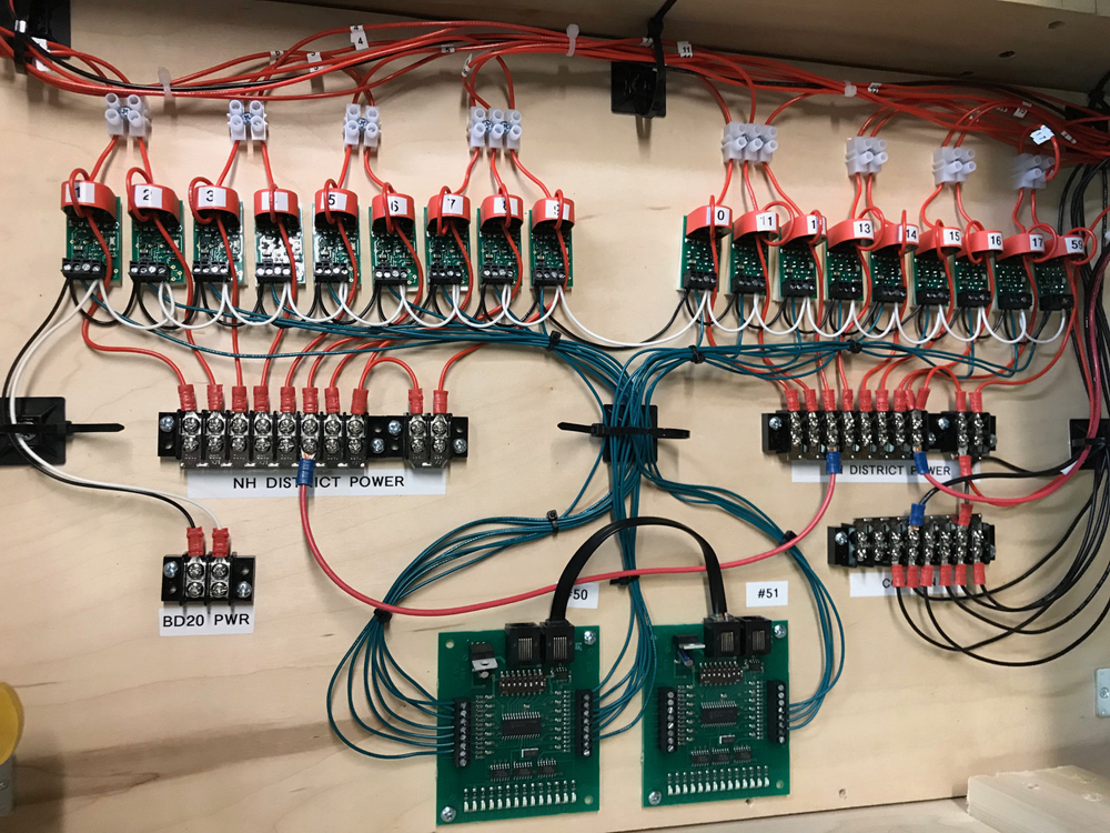 A panel of wiring for a layout