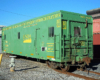 Boxcar fitted with equipment to test railroad scales.