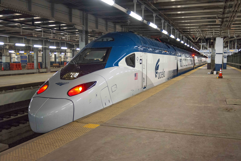 High speed trainset at station platform