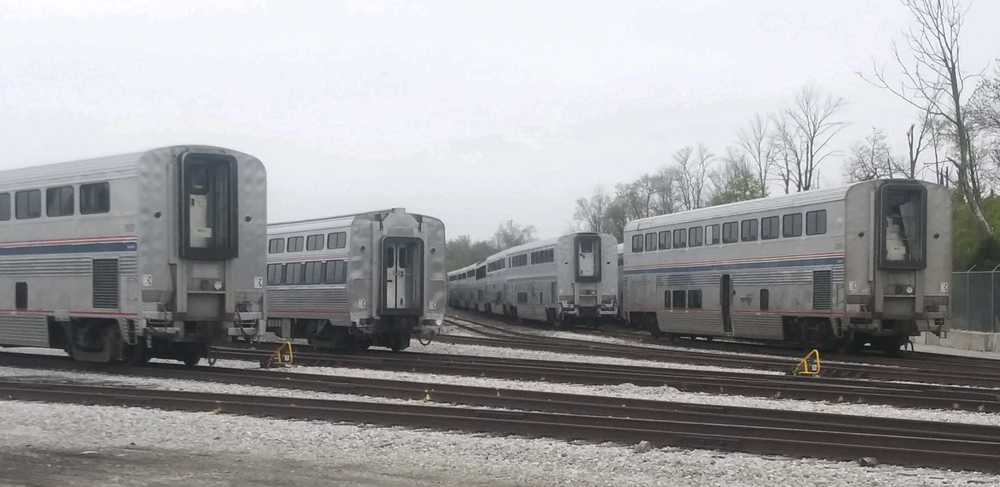 Passenger cars on shop tracks