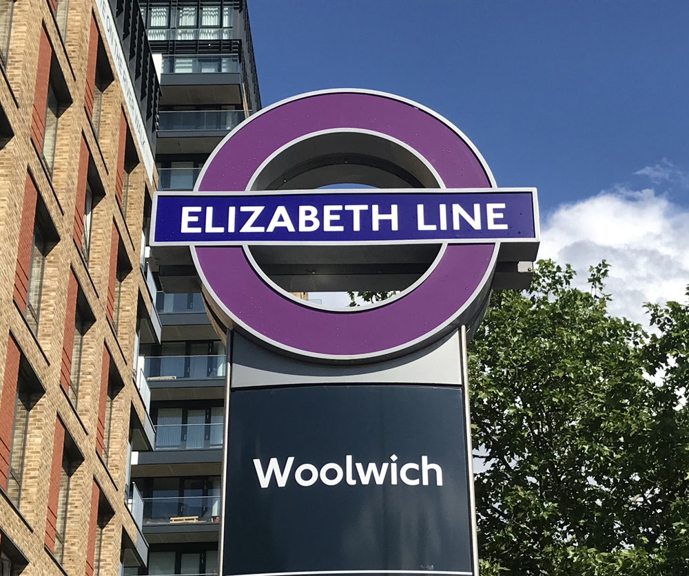 Station sign for new London Elizabeth Line