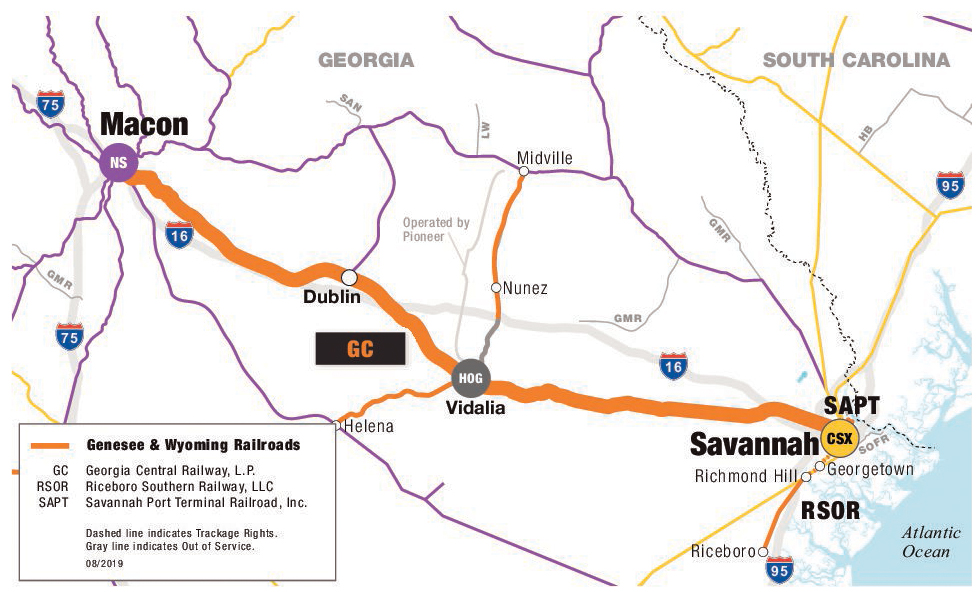 Map of the Geogia Central Railway