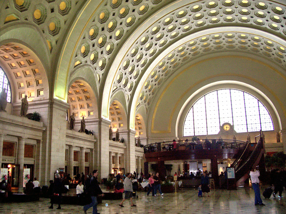 Large open space with ornate arched ceiling