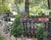 Locomotive on trestle in garden railway