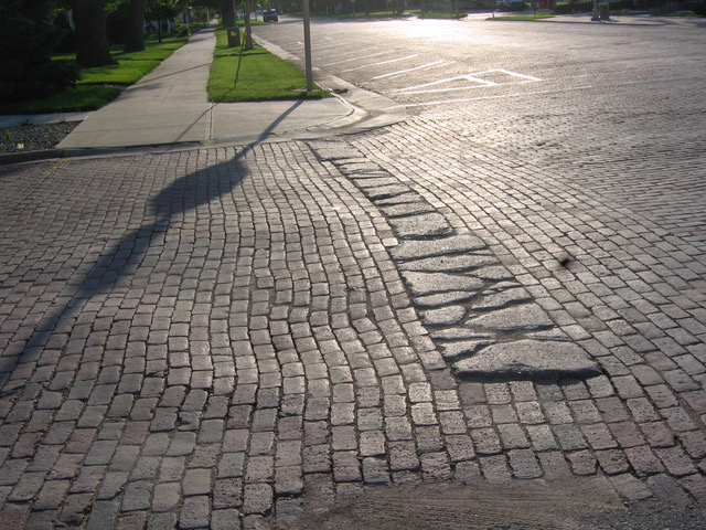 Paved brick street