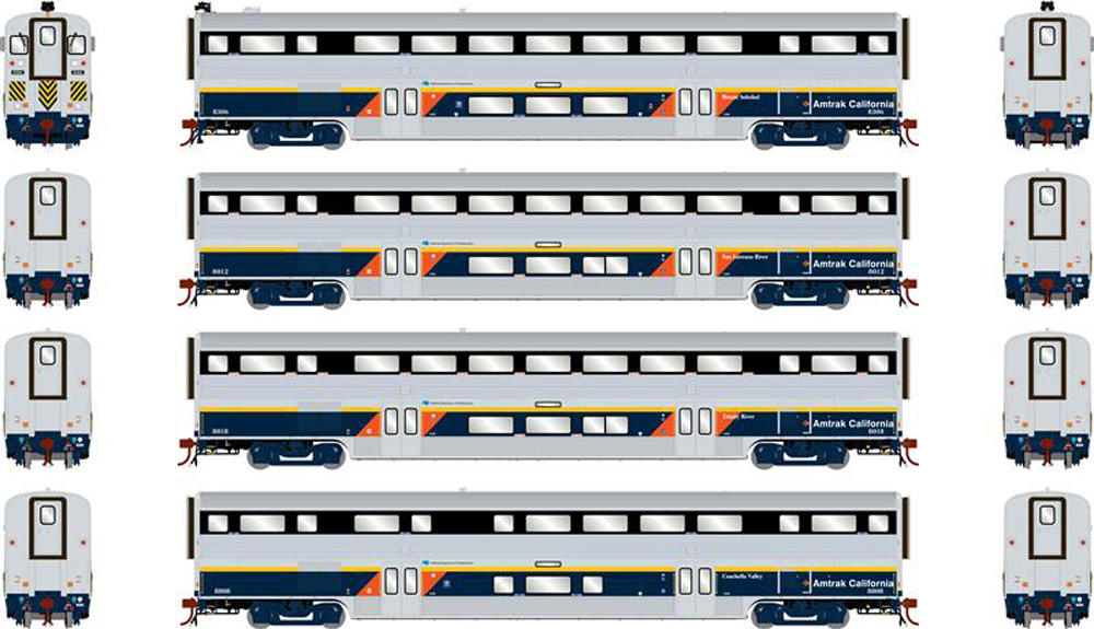 illustration of Amtrak California passenger cars