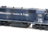  MR&T dark blue diesel locomotives: Photo of dark blue four-axle road unit on white background