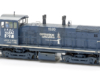 Dark blue end-cab switcher on white background