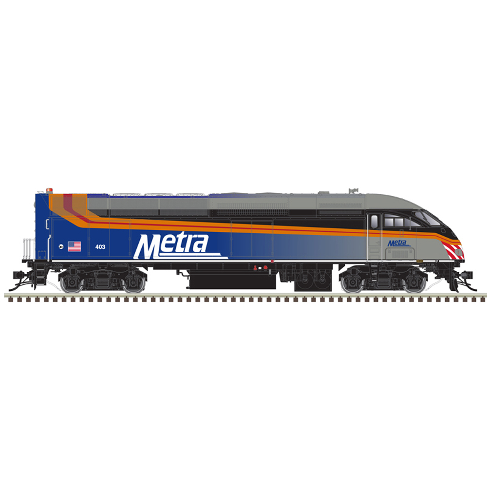 diesel locomotive with Metra on it