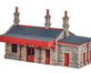 Photo of TT scale brick station on white background