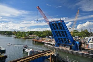 blue river bridge opening