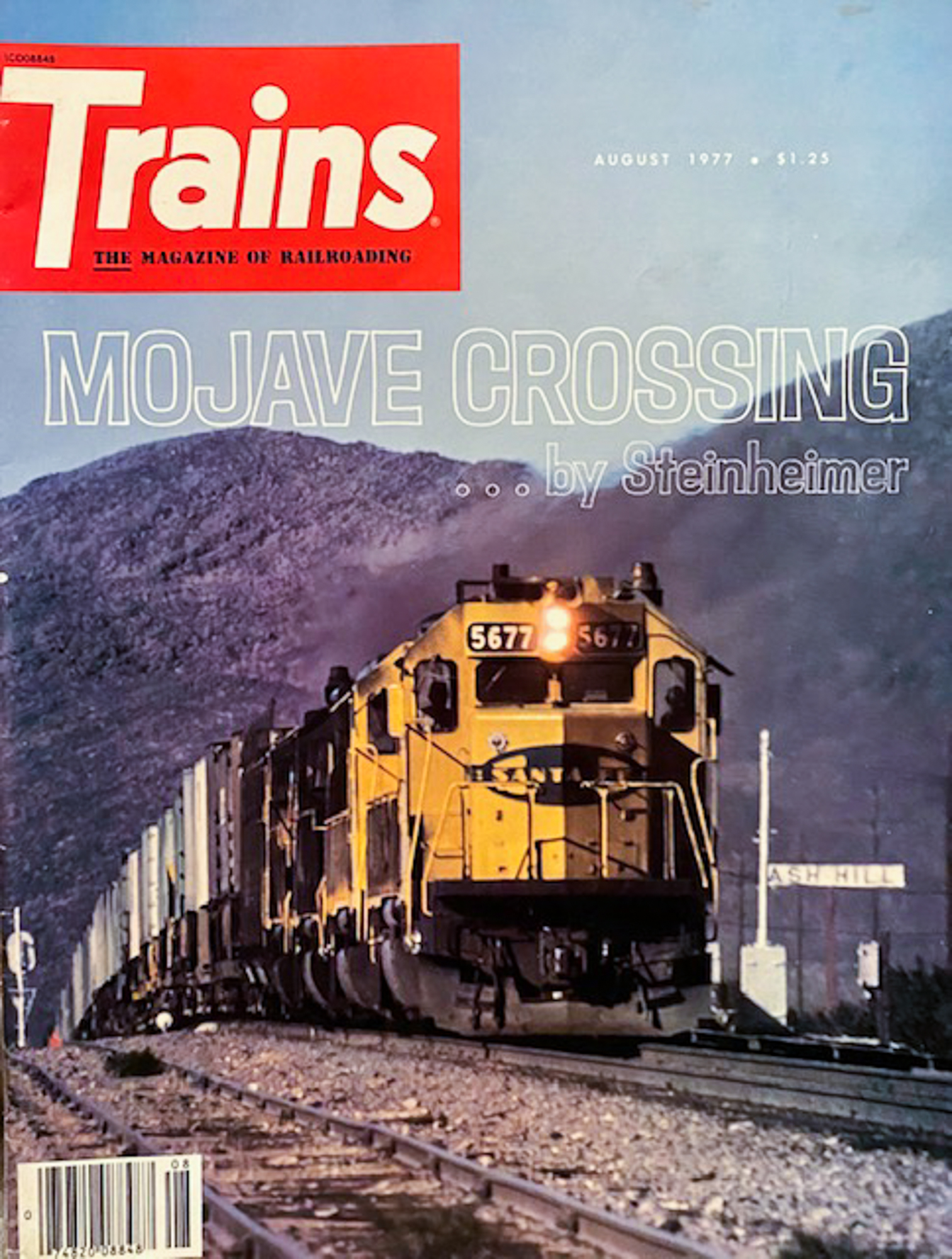 Cover of August 1977 Trains Magazine with Santa Fe piggyback train