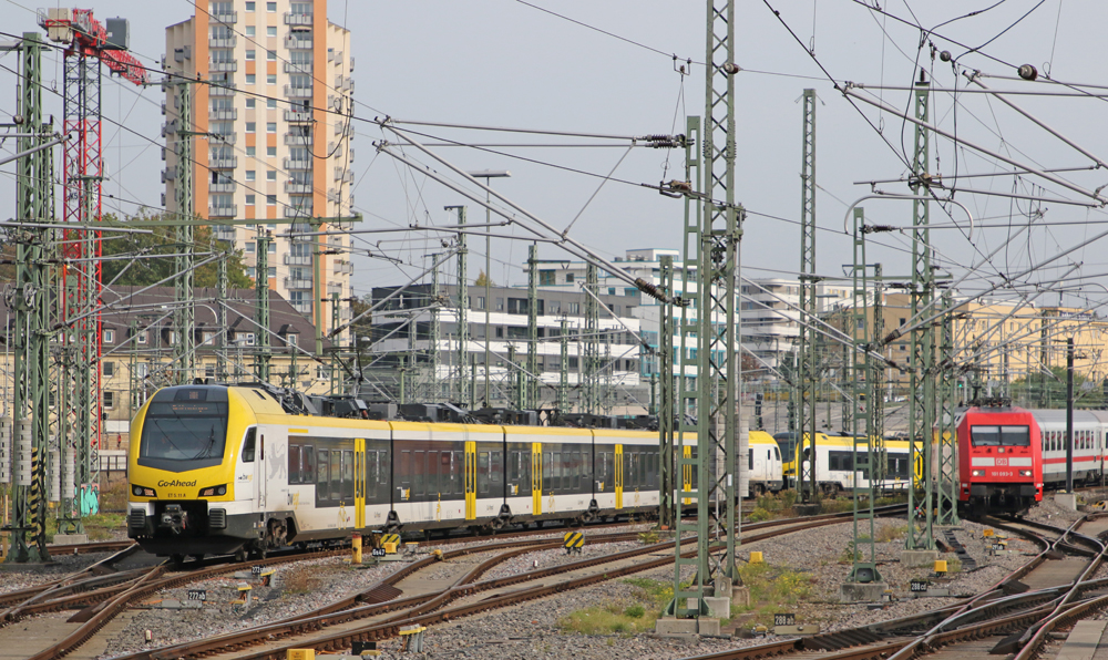 Two electrified passenger trains in Germany