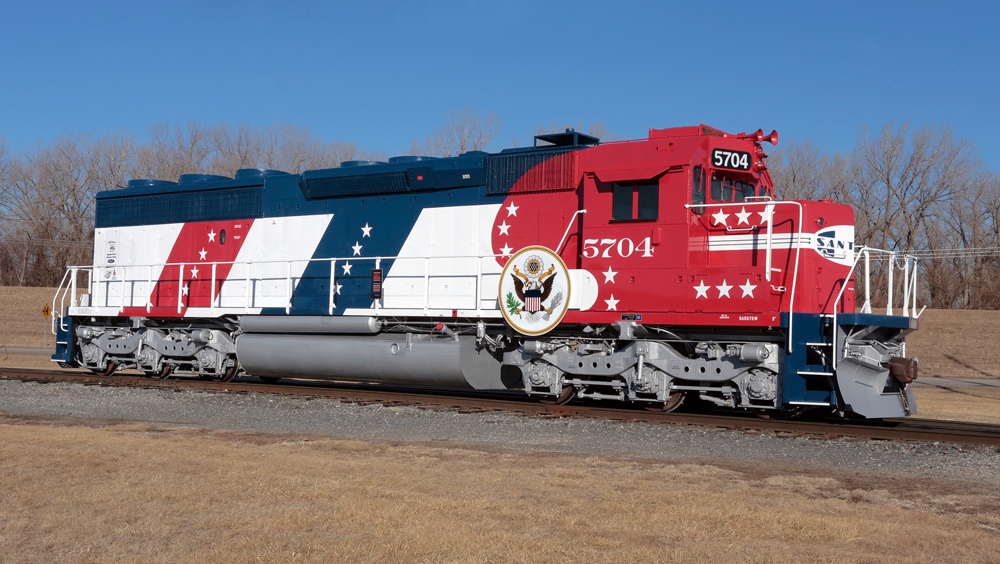 Red, white, and blue diesel