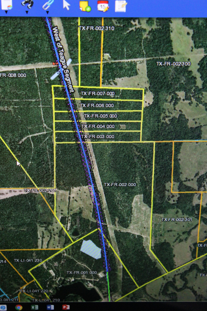 Computer screen shot showing land parcels