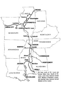 Gulf Mobile and Ohio system map