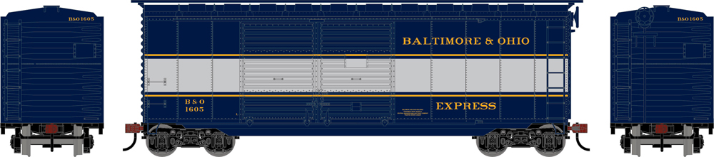 blue with gray stripe boxcar illustration