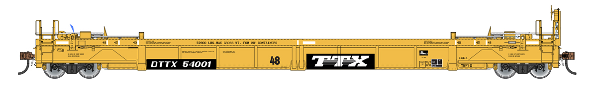 Illustration of HO scale yellow well car.