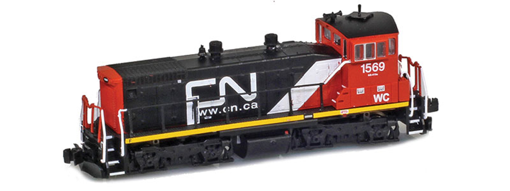 diesel locomotive in Canadian National paint