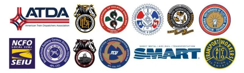 Logos of 12 unions