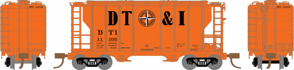 Drawing of orange covered hopper