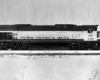 Six-axle diesel locomotive in profile