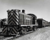 Diesel locomotives with passenger train by station