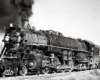 Steam locomotive smoking profusely 