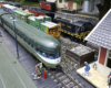 two model trains at a station