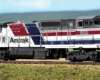 Photo of N scale wide-nose locomotive on scenicked base