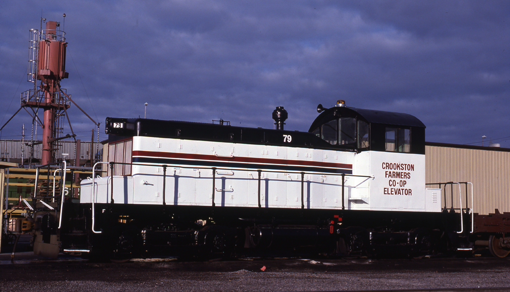 Photo of freshly painted locomotive at diesel servicing track