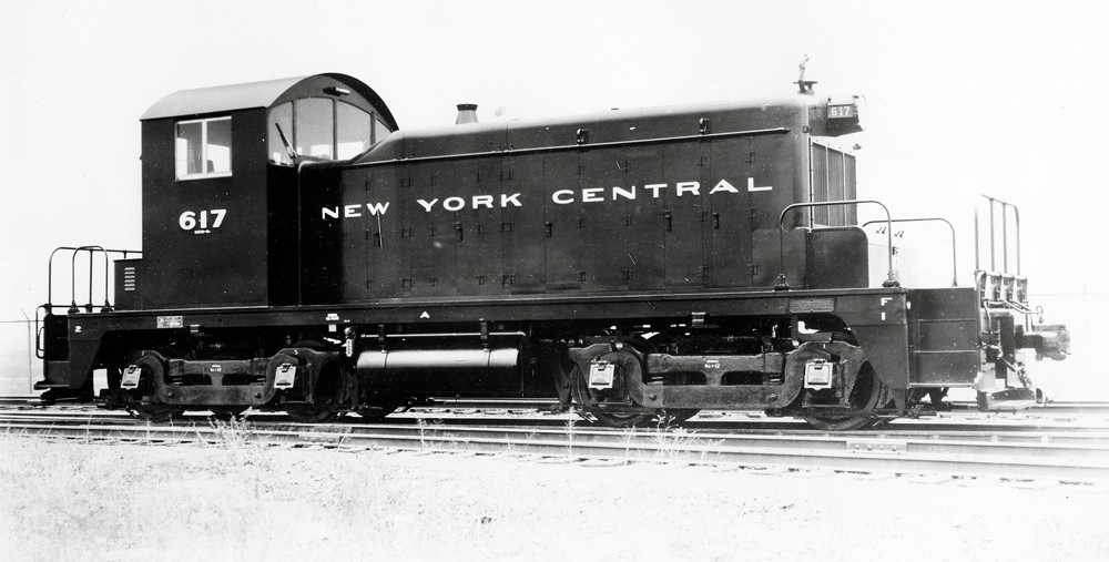 Black-and-white photo of early end-cab switcher.