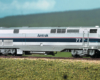 Photo of N scale passenger locomotive on scenicked base