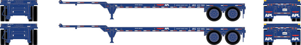Blue, flat semi trailer