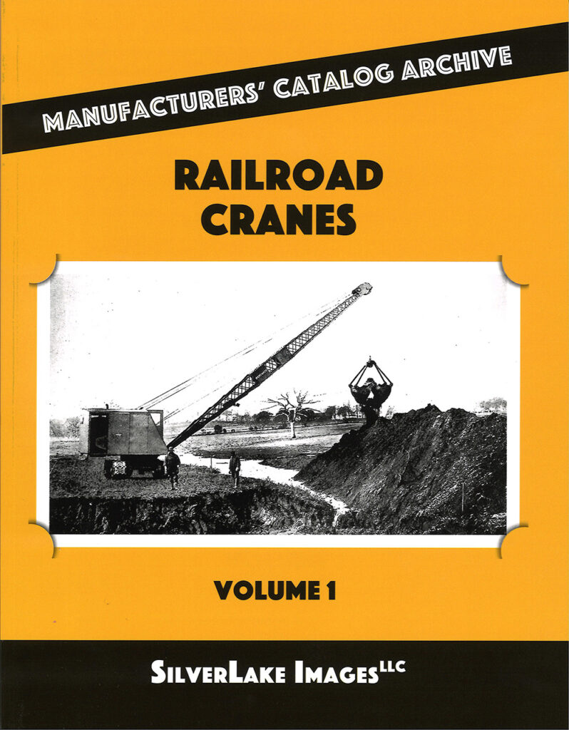 Railroad cranes book cover with black and white steam crane