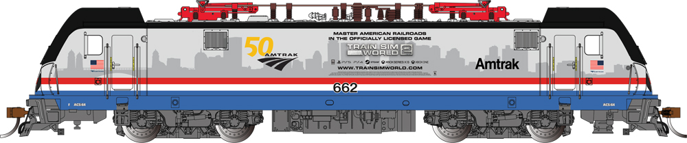 Side view of gray electric locomotive