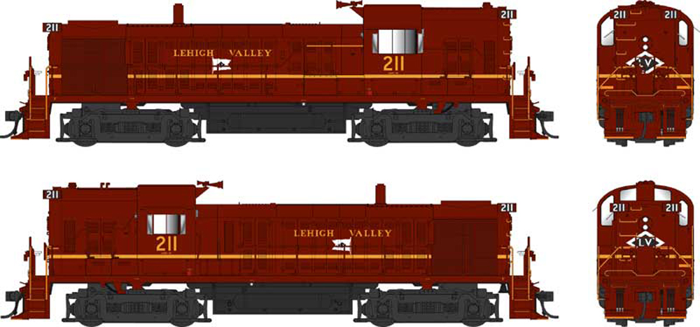 Tuscan red diesel locomotive