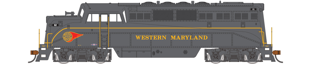 Black streamlined diesel locomotive