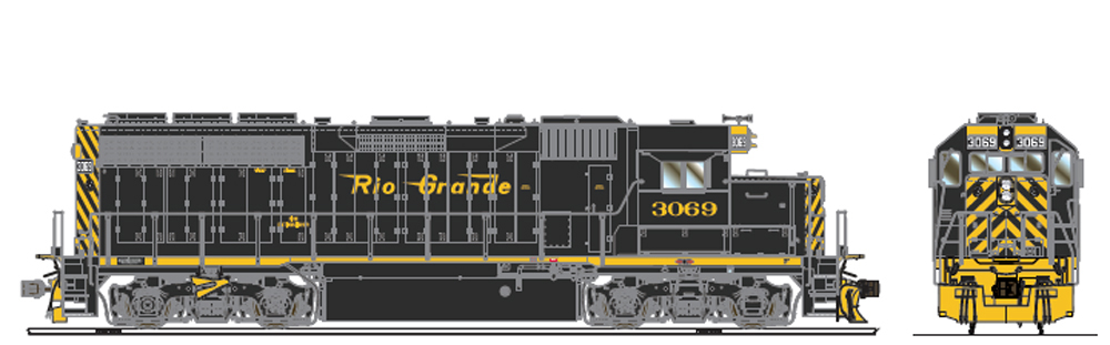 Black and gold diesel locomotive
