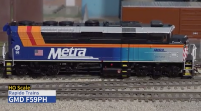 General Motors Diesel Division F59PH diesel locomotive from Rapido Trains