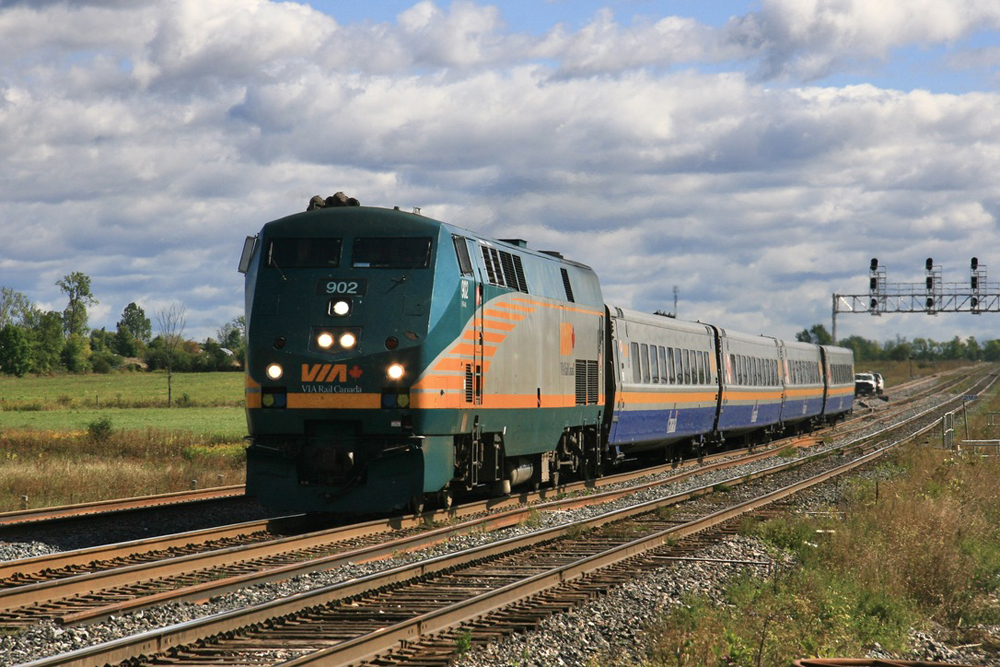 Passenger train on multi-track main line