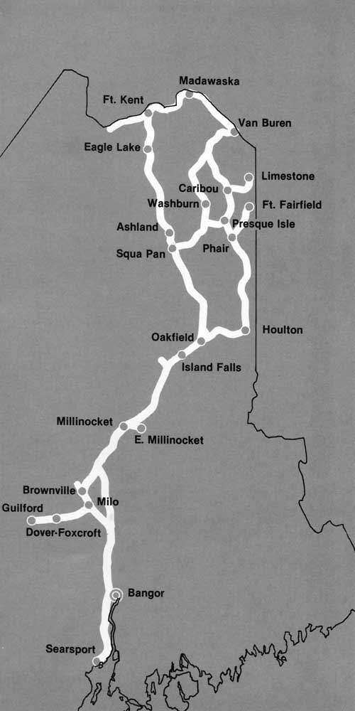 Map of the Bangor & Aroostook Railroad