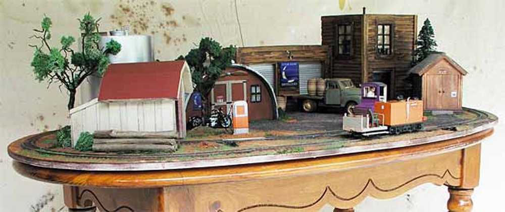 small layout on an oval table