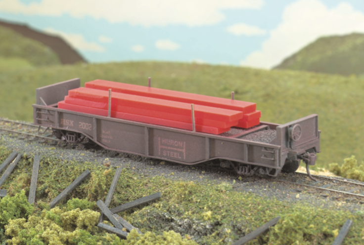 model mill car with load of hot steel slabs