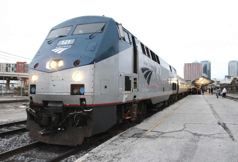 Train waiting to leave station