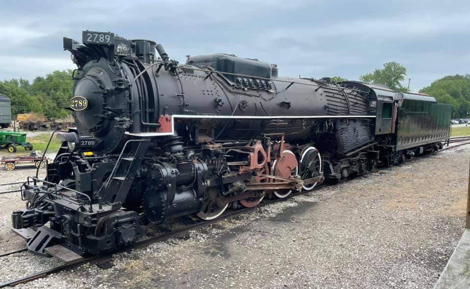 Black 2-8-4 steam locomotive