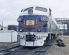 Streamlined diesel locomotives at service track