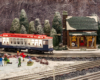 model trolley in holiday scene