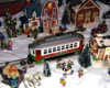 holiday scene on train layout