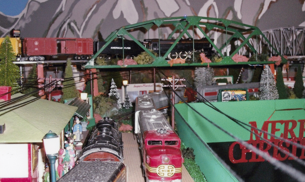 shot of holiday train layout